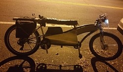 The cargo Flyer, first ebike I built. Two wheel drive with a lot of funky features