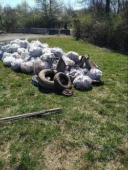 More trash and debris from the River and shore